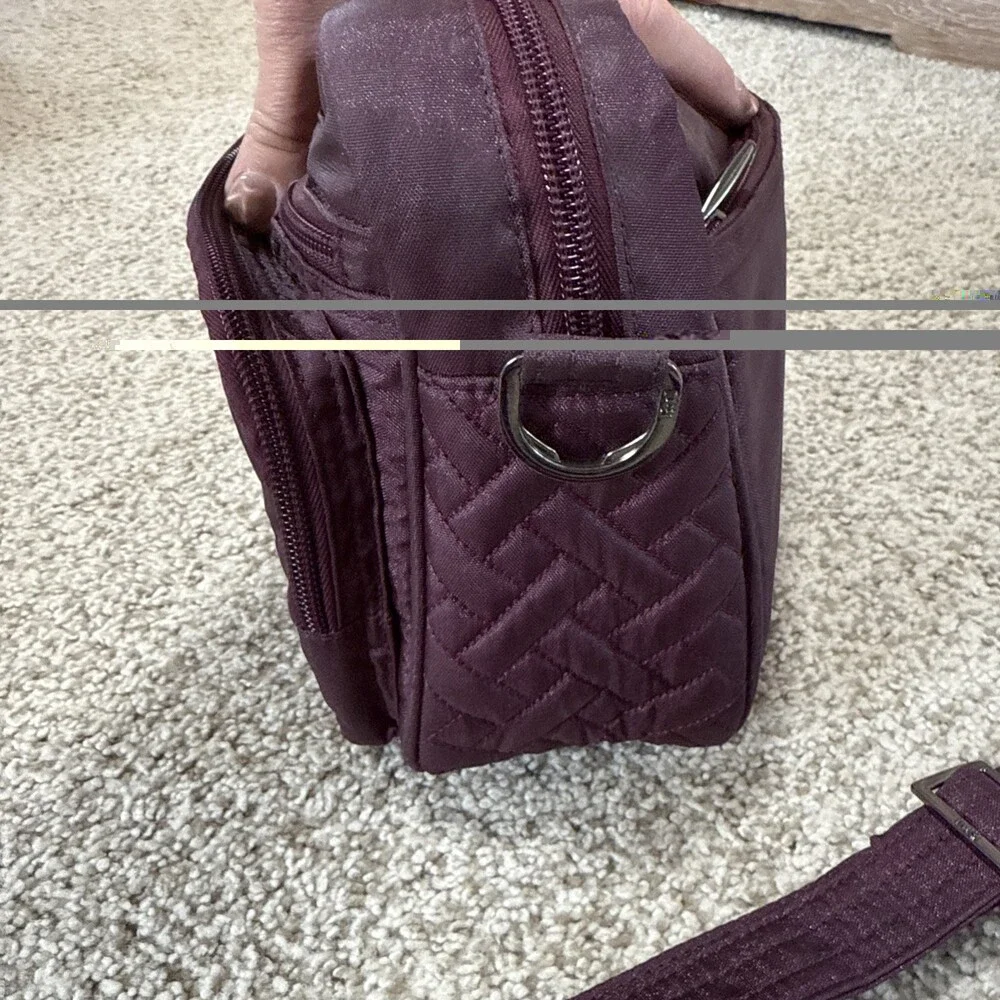 Lug Carousel XL Crossbody Bag Wine Burgundy Eggplant Purple Quilted RFID